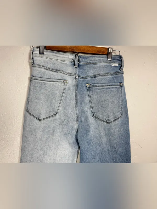Risen Two-Tone High-Rise Flare Jeans Size 5/27 - Image 6