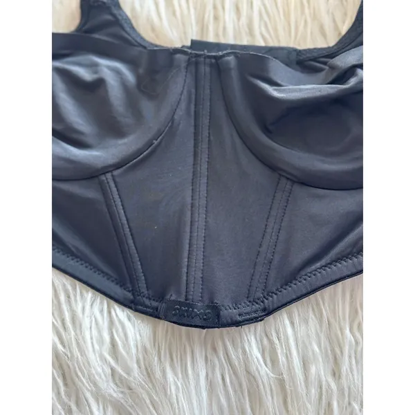 Skims Logo Shine Corset Balconette Bra Onyx Size 32A - Image 5