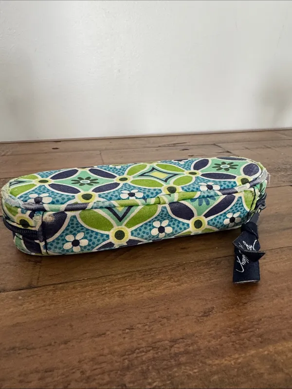 Vera Bradley Green Blue Floral Geometric Glasses Sunglasses Sip Up Case - Image 4