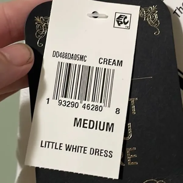Don't You Dare Little White Dress Cream‎ Midi V-Neck Criss Cross Back Medium NEW - Image 7