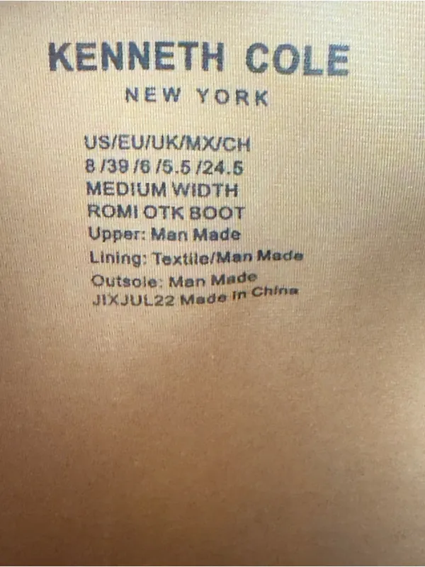 Kenneth Cole Tan Romi OTK Thigh High Over The Knee Stiletto Heel Boot Size 8 - Image 8