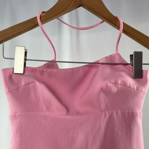 Zara Asymmetric Mini Dress with Built in Short‎ in Light Pink Size Extra Small - Image 10