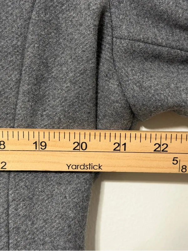 NWT Express Grey Pea Coat Size XL Wool Long Gray Tie NEW Women’s - Image 6