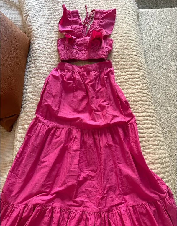 Japna Pink two piece maxi skirt set - Image 2