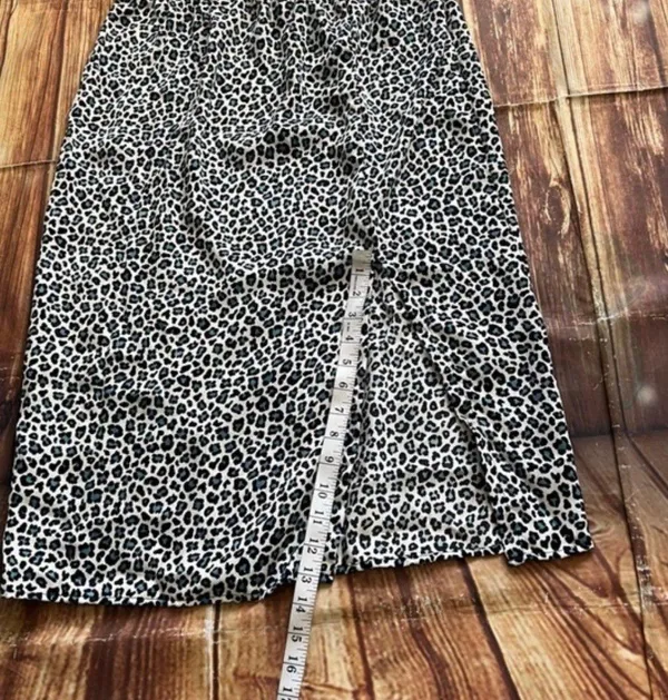 Polly & Esther Women's Leopard Print Cheetah Midi Skirt Blue Size Large - Image 6
