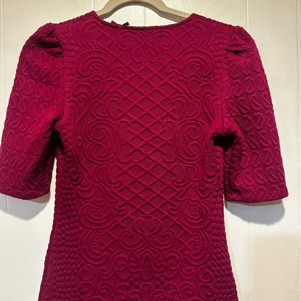 Deletta for Anthropologie‎ magenta textured 3/4 sleeve sweater size s - Image 8