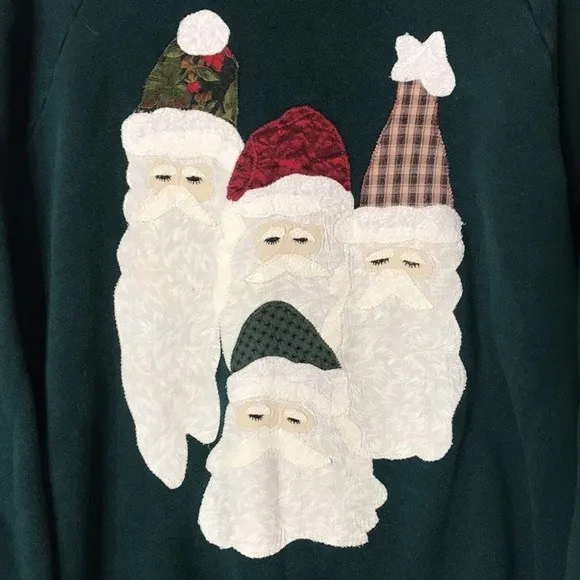 fruit of the loom Santa Clause Father Christmas Fleece Pullover sweater large‎ - Image 4