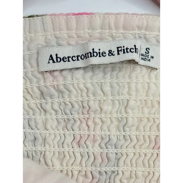 Abercrombie & Fitch Floral Linen Blend Smocked Corset Top‎ Size Small Coquette - Image 7