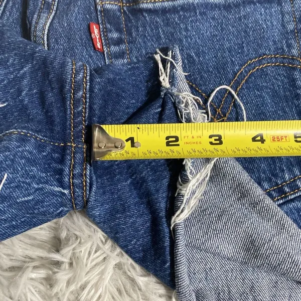 Levi's Ribcage Shorts Womens 27 Blue High Waist Button Fly Denim Spring Summer - Image 9