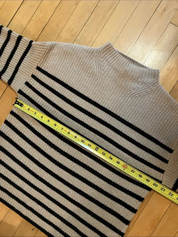 Rails Claudia Camel and Ebony Stripe Mockneck Knit Sweater XS - Image 7