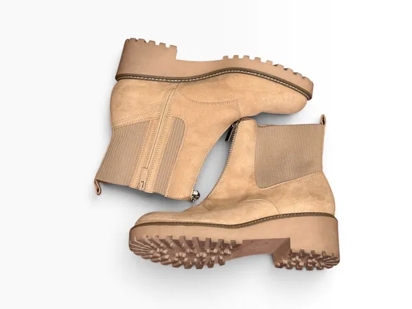 Torrid Women's Tan Suede Ankle Boots - Front Zip Lug Chelsea - Image 7