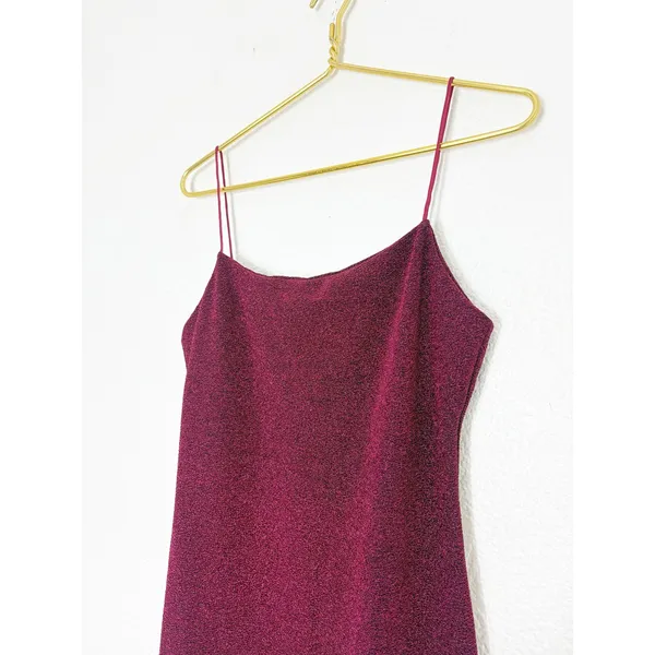 Mango Lurex Glitter Strap Mini Dress Size Small Metallic Stretch Going Out - Image 8