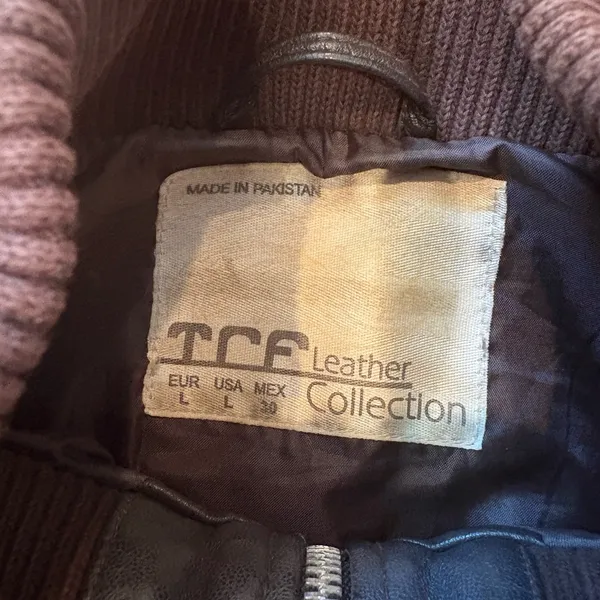 TRF Faux Leather Bomber Jacket Brown | Women’s (Fits Like S/M) - Image 2