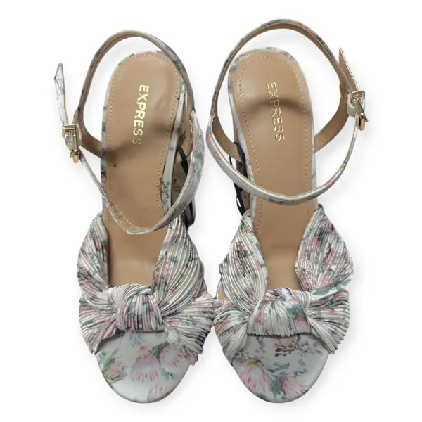 EXPRESS | NWT | 6 | Floral Twist Strap Multi-Color Platform Heeled Sandals - Image 7