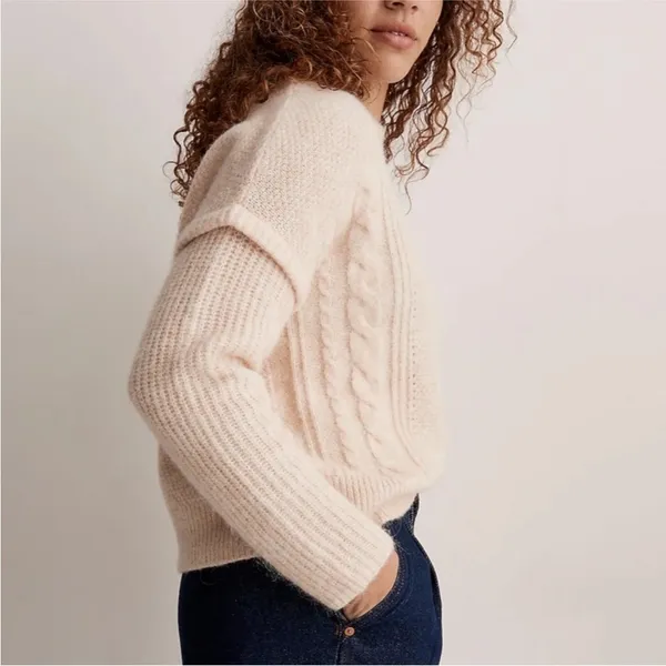 Madewell Cable Havener Pullover Sweater Size Small EUC - Image 3