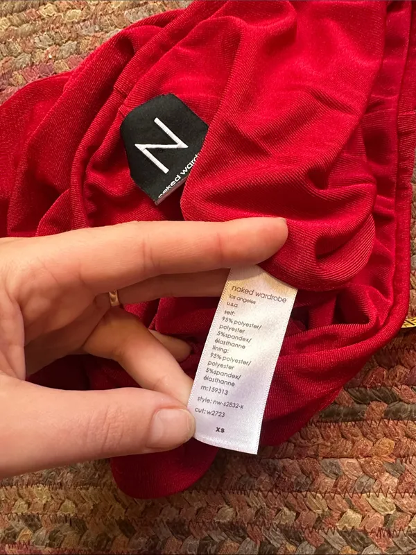naked wardrobe red ruched stretch mini skirt - Image 4