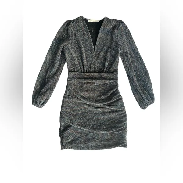 ASTR the Label Women's Meredith Metallic Long Sleeve Dress Size Medium - Image 5