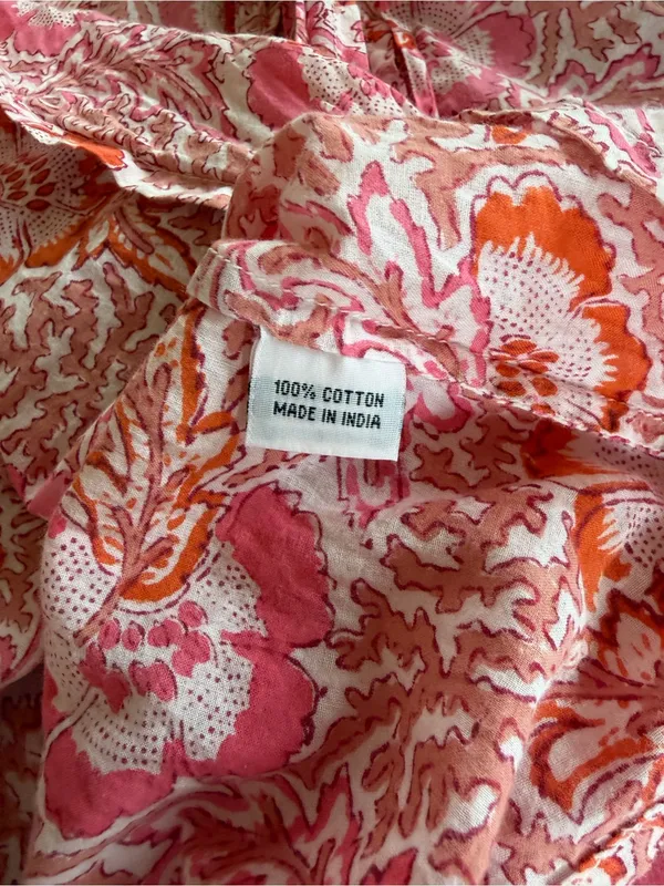 Roberta Roller Rabbit for Piperlime Pink Floral Cotton Tunic Blouse‎ L - Image 7