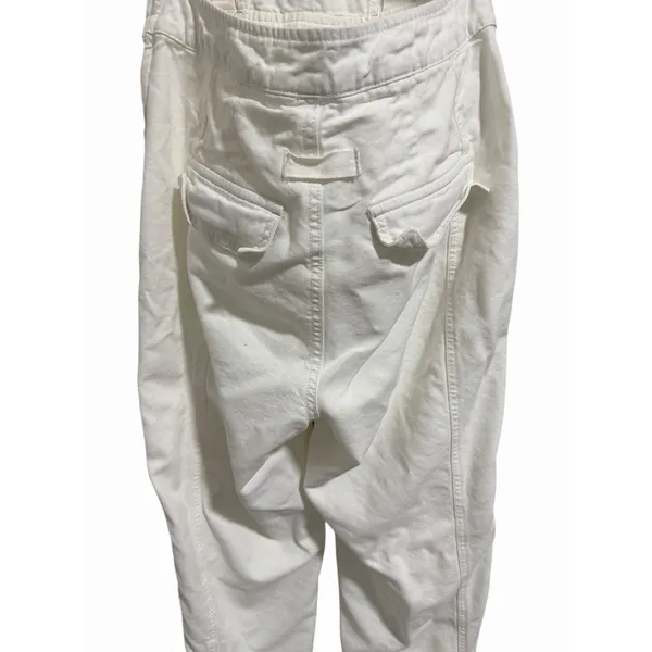 Free People Go West Jean‎ Denim Overall Jumpsuit Zinc White Women's Size Small - Image 8