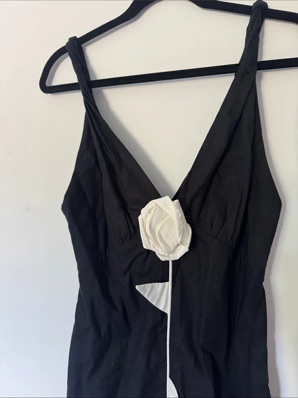 Farm Rio Linen Blend V-Neck Rosette Mini Dress, Size Small, $248 - Image 7