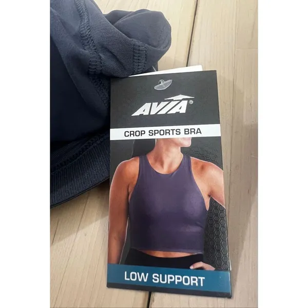 Avia Grey Crop Sports Bra Size M(D-DD) Low Support High-Neck Plush Chestband - Image 8