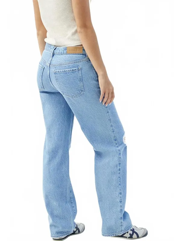 PacSun Jordyn Medium Indigo Ripped Low Rise Straight Leg Jeans MEDIUM INDIGO 30 - Image 5