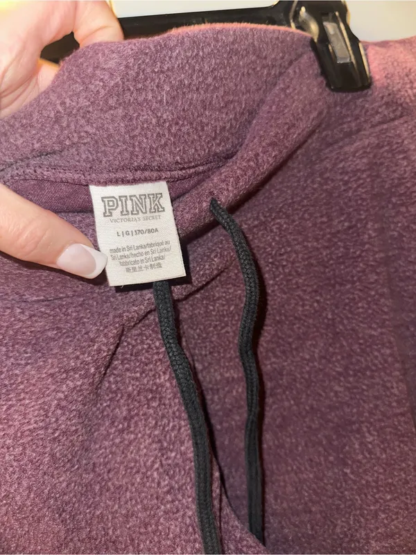 PINK Victoria's Secret Cozy Classic Joggers- Black Orchid - Image 9
