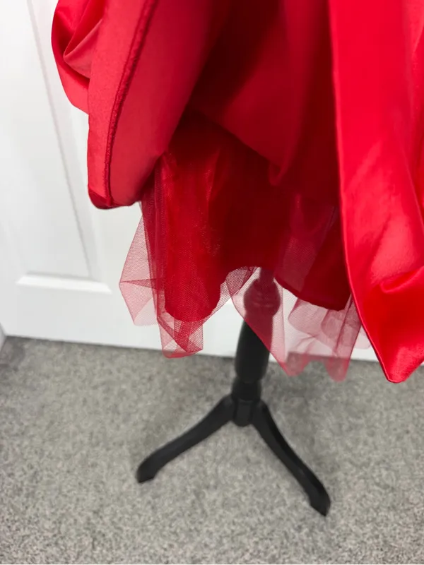Vintage Forever 21 Red Satin Bow Back Mini Dress Sz S Petite NWOT - Image 7