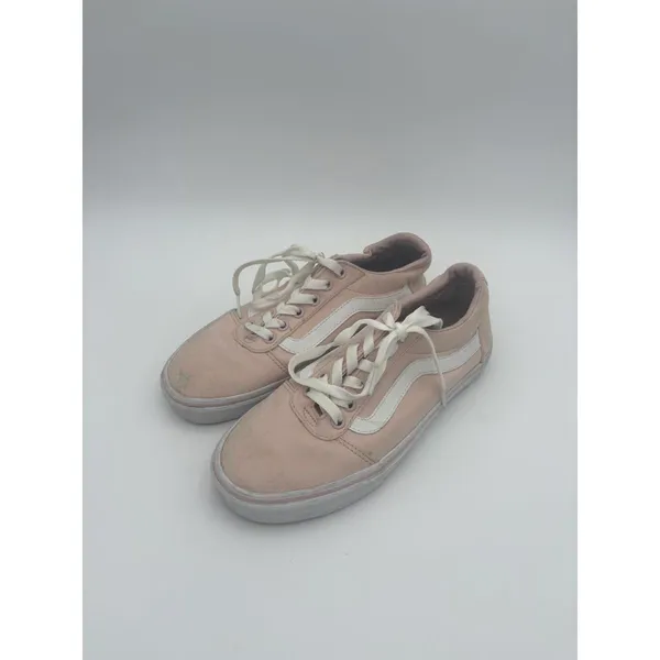 Vans Old Skool Pink and White Womans 7.5 Sneakers Low Top Side Striped Signature - Image 2