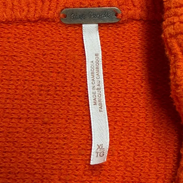 Free People Sweater Womens XL Ottoman Slouchy Tunic Orange Boho Workwear Cozy - Image 4