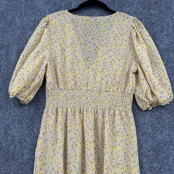 Wild Fable Floral Maxi Dress Button Front Puff Sleeve Boho Cottagecore Duster S - Image 4