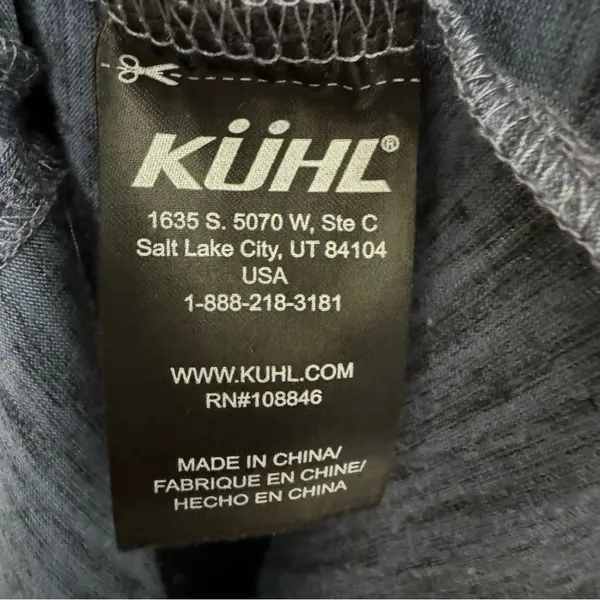 KUHL Small Lin‎ Shurt Blue Black Shirt Short Sleeve Outdoor Casual Weekend Top - Image 5