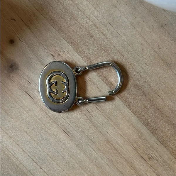 Gucci Interlocking GG Gold Keychain Key Ring Fob Logo Charm Authentic - Image 8