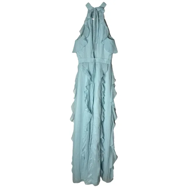 NWT Lovers + Friends Ruffle Halter Maxi Dress Baby Blue XS - Image 11