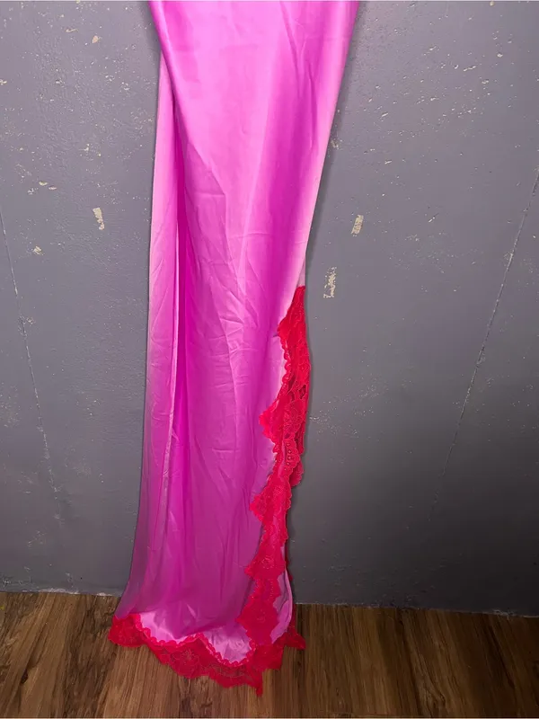 SKIMS Woven Shine Lace Long Dress XXS - Image 9