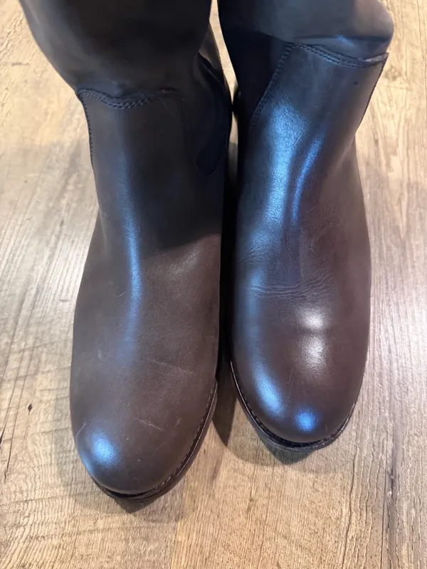 Frye Melissa Button 2 Tall Leather Riding Boot Grey 8.5 - Image 13