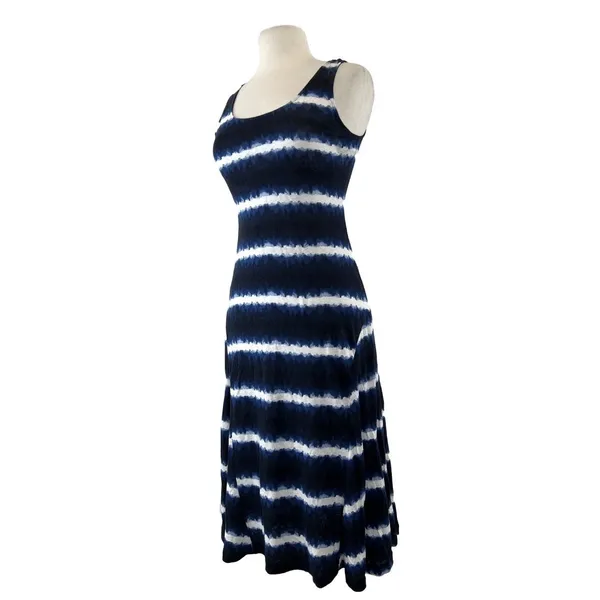 Lauren Ralph Lauren Sundress Sleeveless Striped Blue‎ White Linen Size Small - Image 2