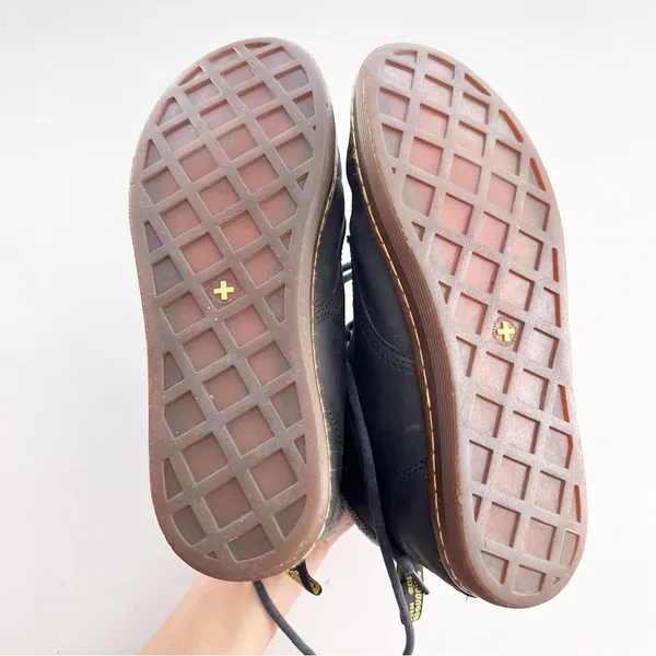 Dr. Martens Maelly Black 6-Eye Padded Collar Leather Grunge Everyday Boots - Image 9