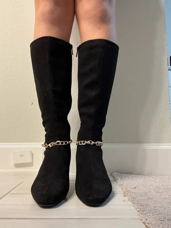 High Heel Boots Black Size 8 - Image 2