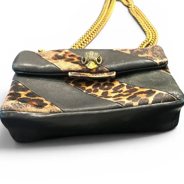 Kurt Geiger Soho small crossbody purse shoulder bag leopard print calf hair - Image 4