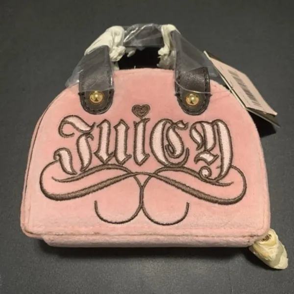 Juicy Couture Pam & Gela Pink Velour Travel Jewelry Case Bag New With Tags - Image 3