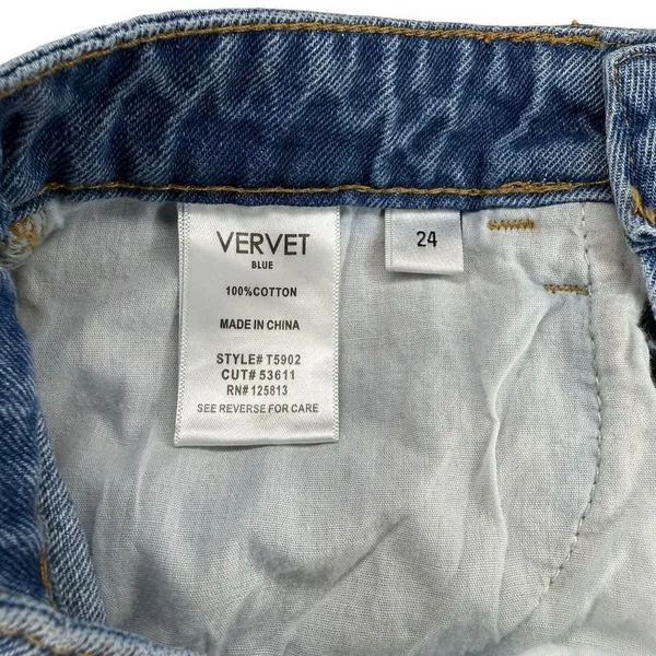 Vervet 90s Dad Jean | Size 24 | Super High Rise | Distressed‎ Denim Straight Leg - Image 7