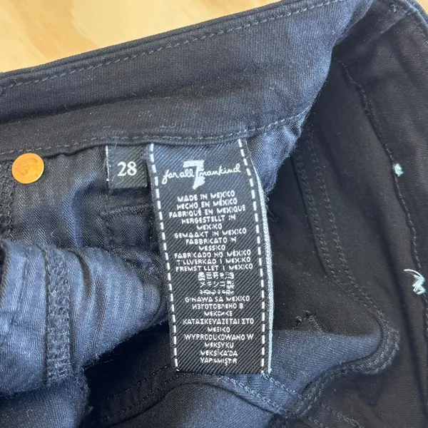 7 For All Mankind b(air) The Ankle Skinny‎ Jeans Black Distressed Ripped Size 28 - Image 8
