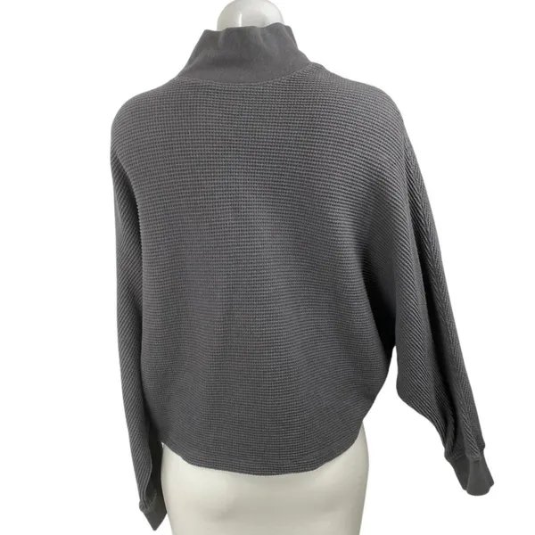 Abercrombie & Fitch Gray Batwing Sleeve Crop Poncho Sweatshirt Sweater Top S/M - Image 4