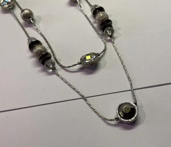 New York & Company NWT $22.95 Silver Tone Multi Strand Costume Jewelry Necklace - Image 8