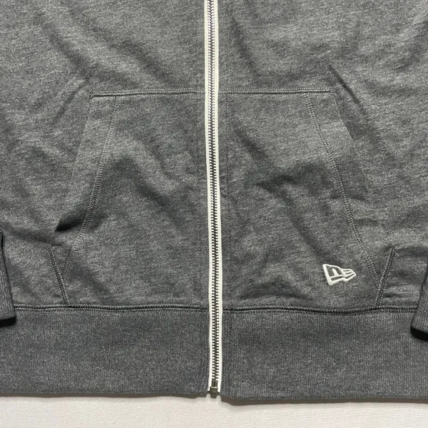 New - New Era - Women’s Grey Cotton Sueded Zipped Hoodie - Size Large - Image 9
