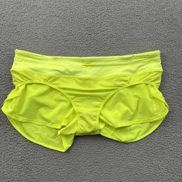 Lululemon Speed Up Shorts Low Rise 2.5" Highlight Yellow Athletic Women's 14 - Image 3