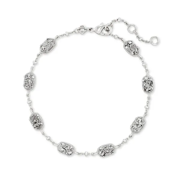 New Kendra Scott Emilie Silver Chain Bracelet in Platinum Drusy - Image 3