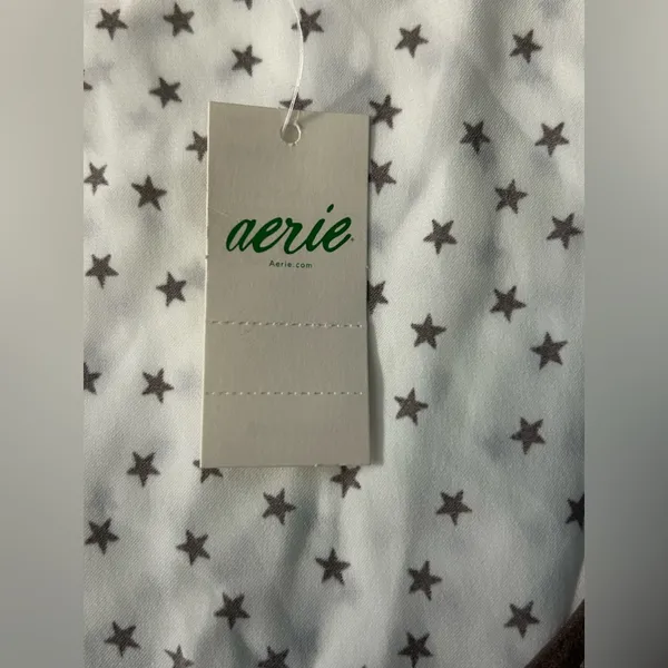 aerie Women’s White & Brown High Low Star Tank Top Sleeveless Blouse SZ MD NWT - Image 11