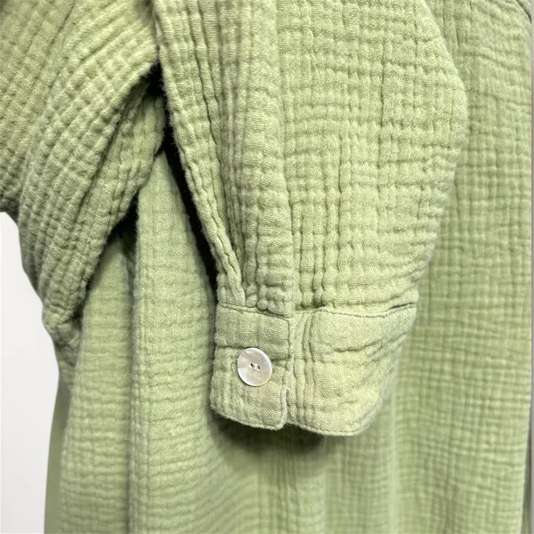 Princess Polly‎ Sage Green Gauze Cotton Oversized Button Down Coastal Boho Shirt - Image 5